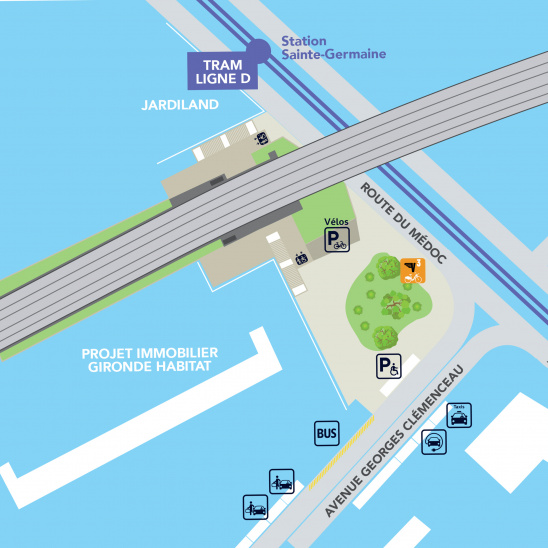 Carte de la halte TER du Bouscat Sainte-Germaine